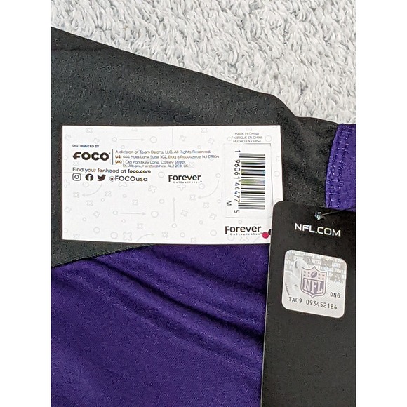 FOCO Baltimore Ravens Henley Shirt NFL Team Apparel Mens Medium Purple Black NWT - Picture 6 of 13